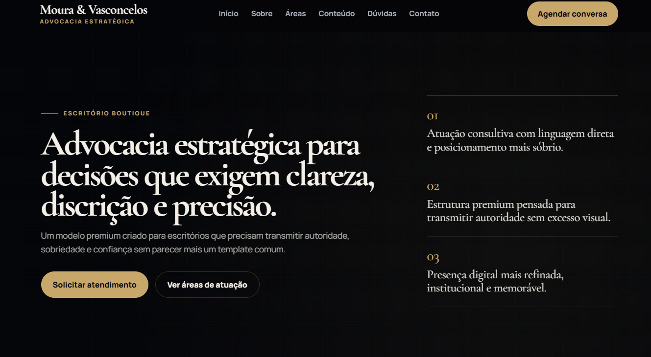 Exemplo de site institucional premium